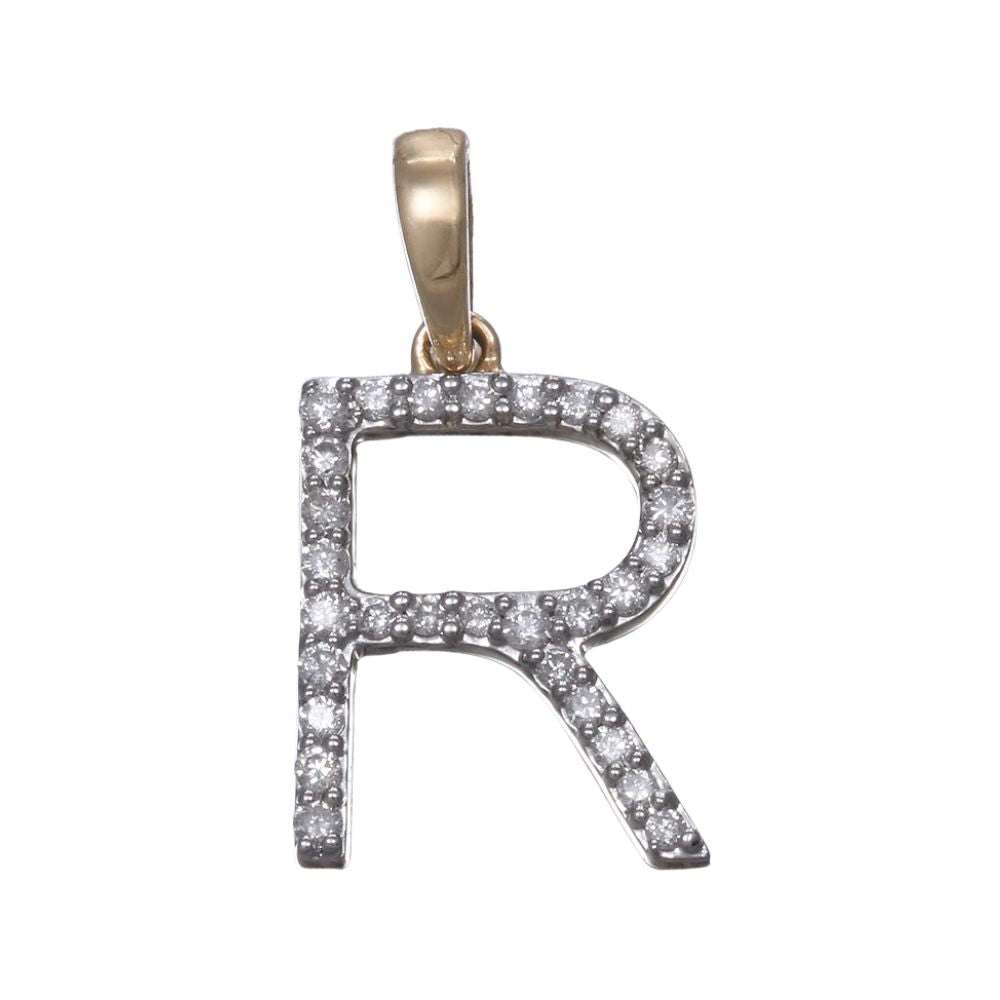 Dije de letra inicial con diamante