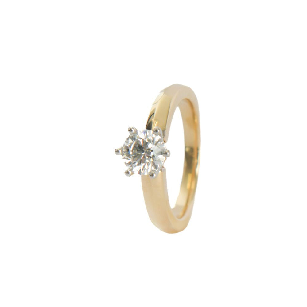 Anillo de compromiso solitario con diamante lab-grown central 0.91 ct corte oval