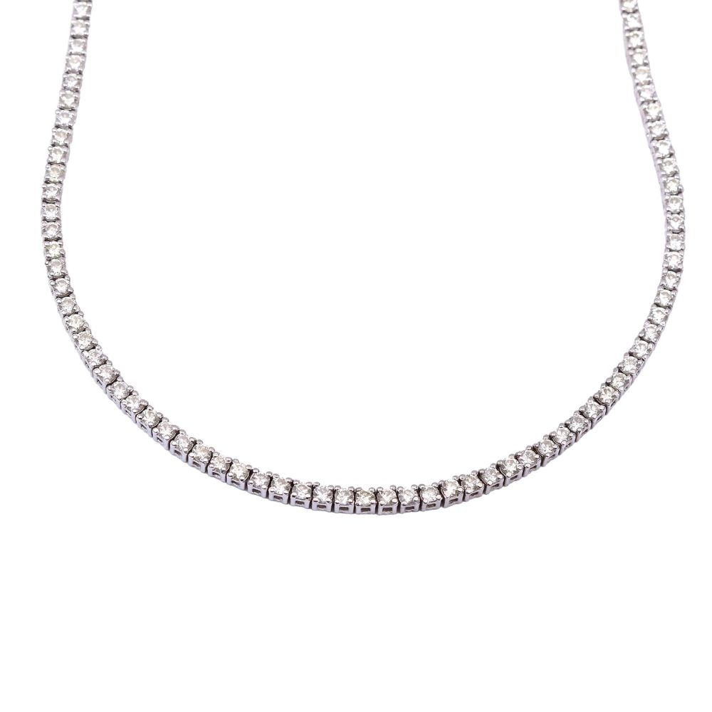 Gargantilla con diamantes corte redondo