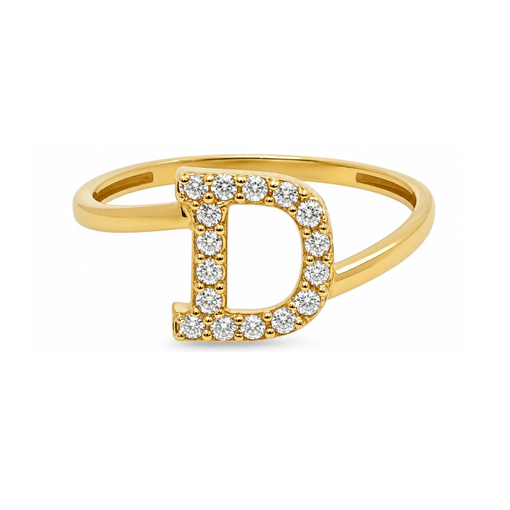 Anillo letra inicial con circonia