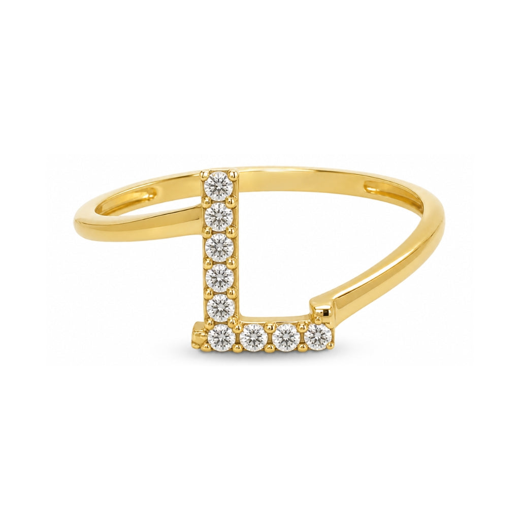 Anillo letra inicial con circonia