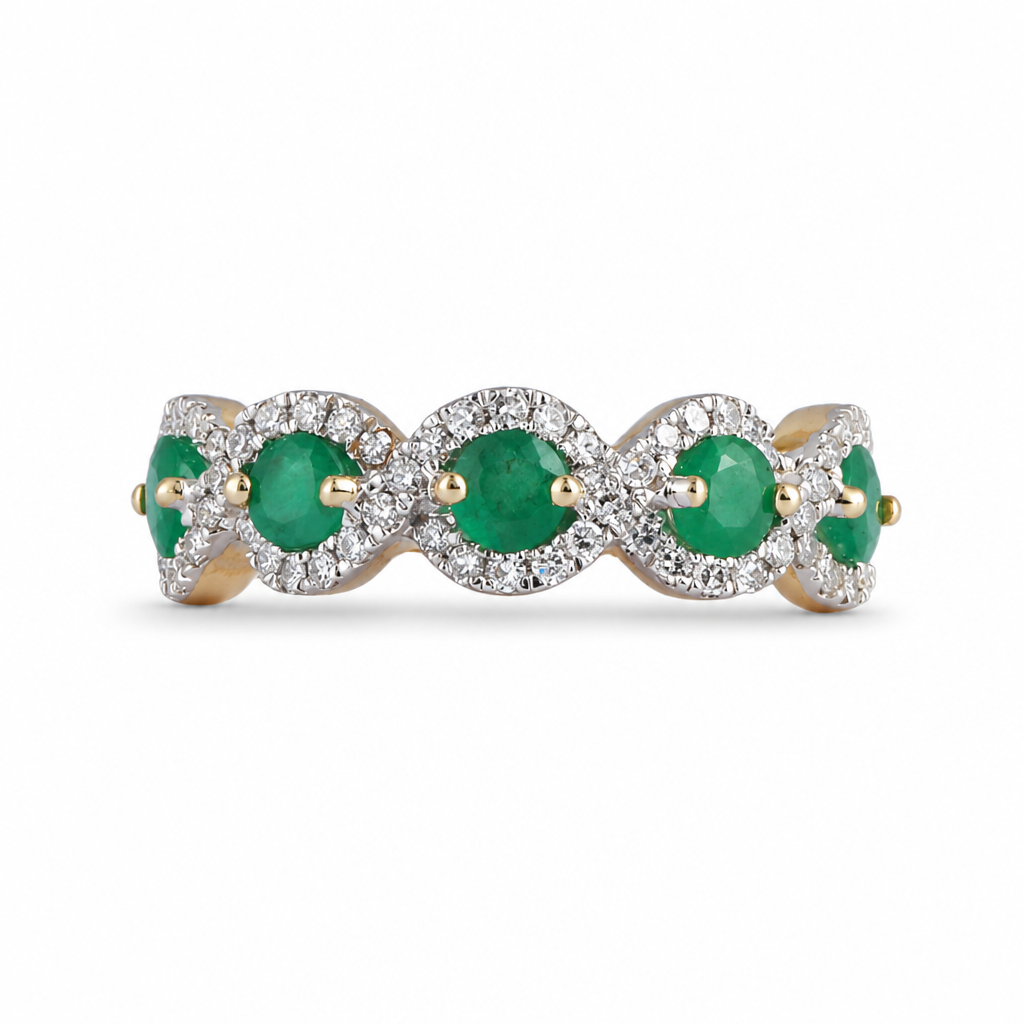Churumbela con esmeralda y diamantes