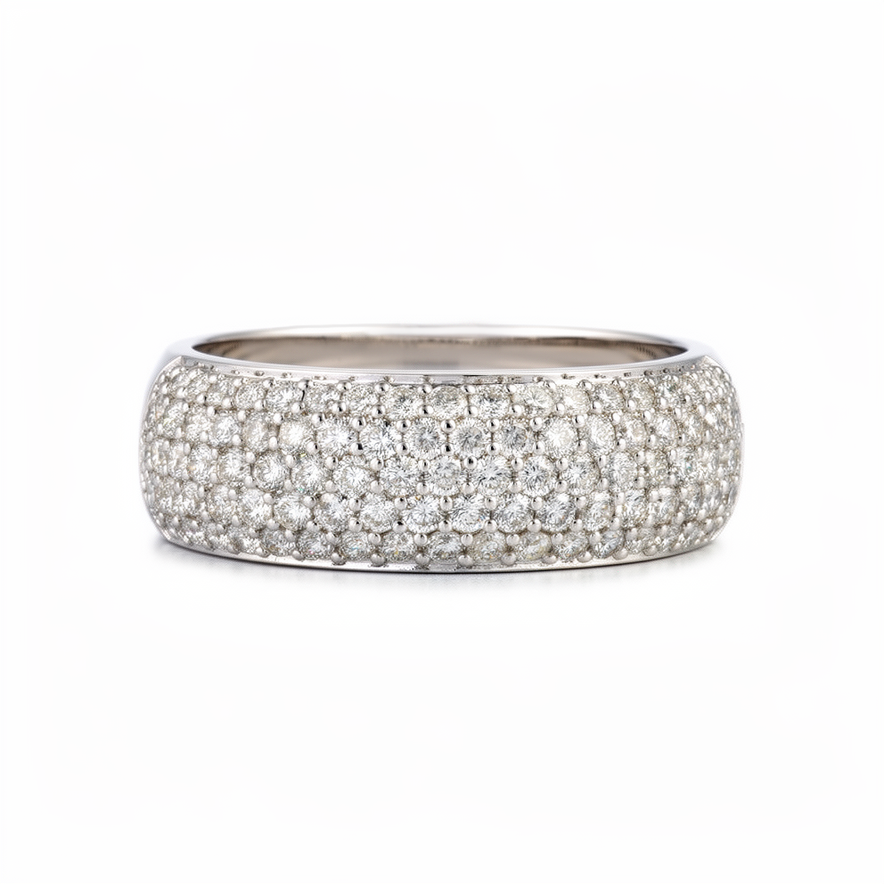 Anillo churumbela con pavé de diamantes