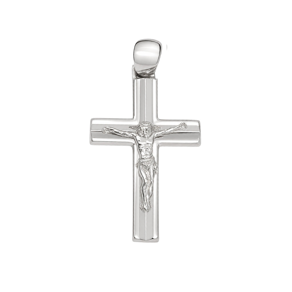 Cruz con Cristo con diseño cuadrado