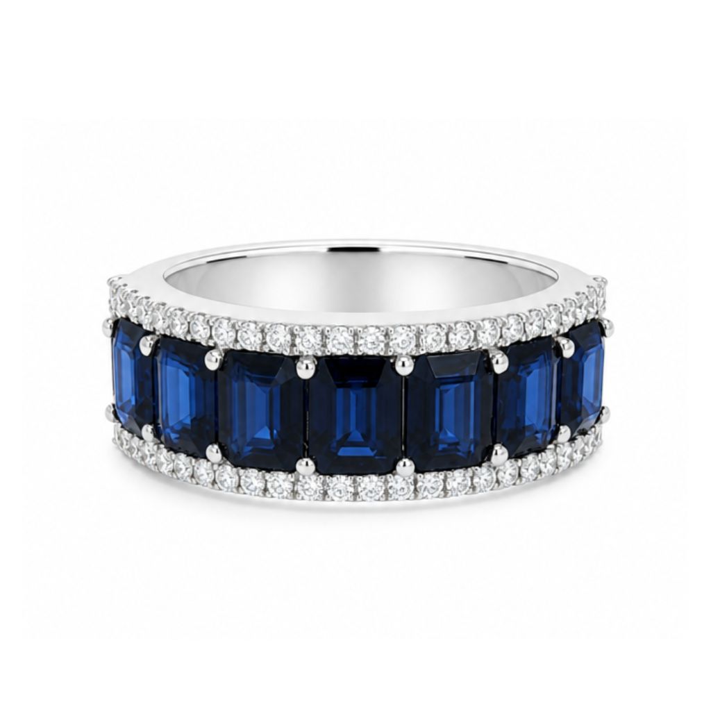 Churumbela con zafiro azul y diamantes