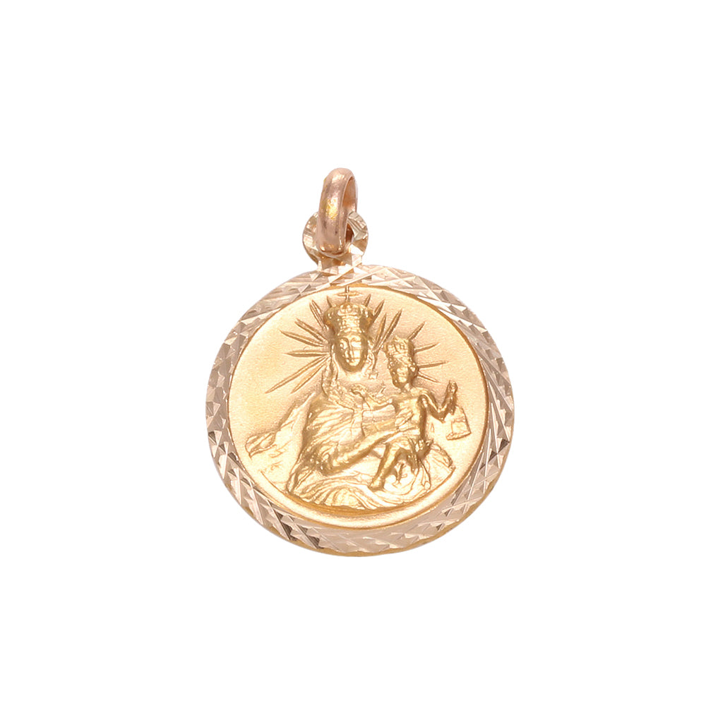 Medalla redonda Escapulario Virgen del Carmen y Sagrado Corazón de Jesús