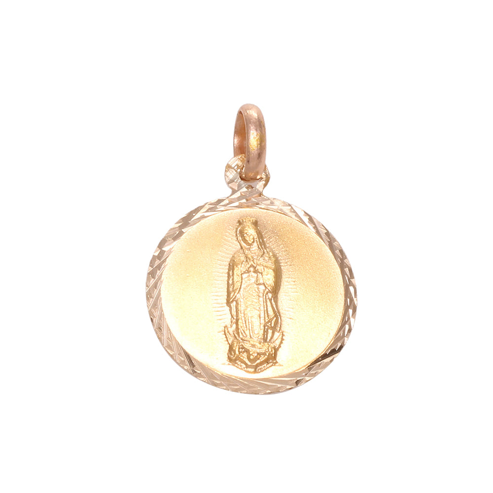 Medalla redonda Escapulario Virgen de Guadalupe y Sagrado Corazón de Jesús