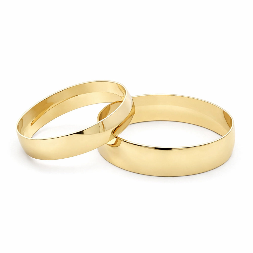 Argolla de matrimonio oro amarillo 10k media caña lisa