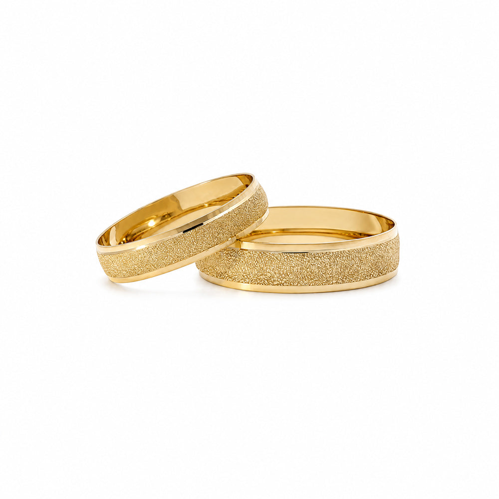 Argolla de matrimonio ligera diseño escarchado