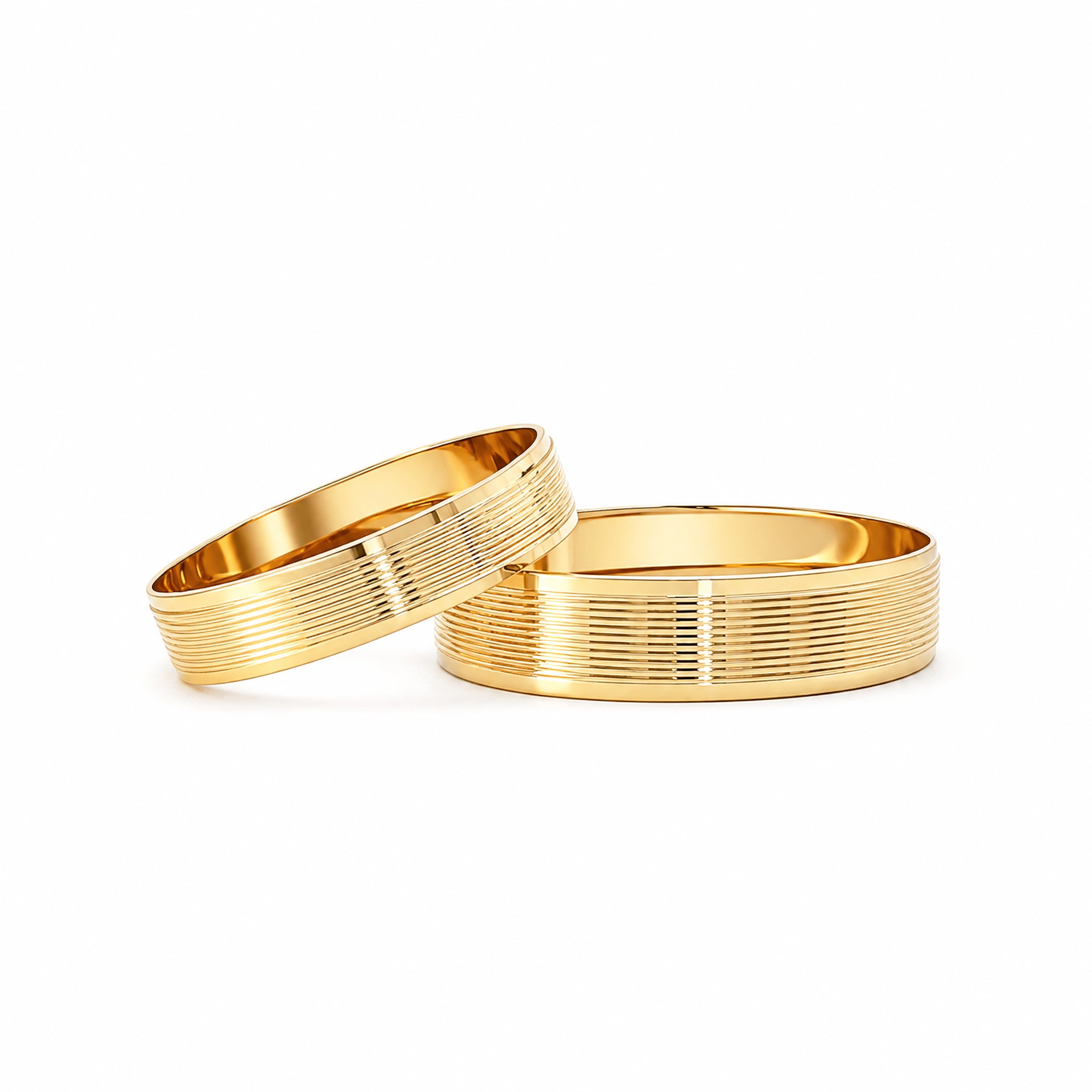 Argolla de matrimonio oro amarillo 10k diseño de líneas horizontales