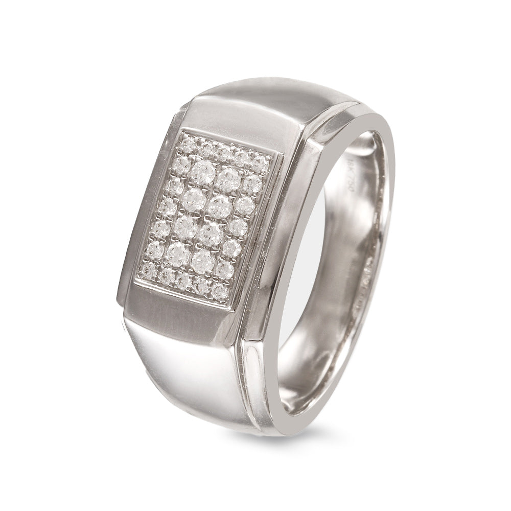 Anillo con diseño rectangular con diamantes 0.34 ct
