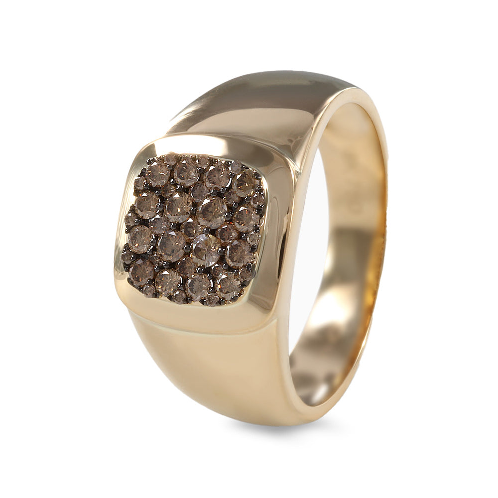 Anillo con diseño rectangular con diamantes 0.69 ct