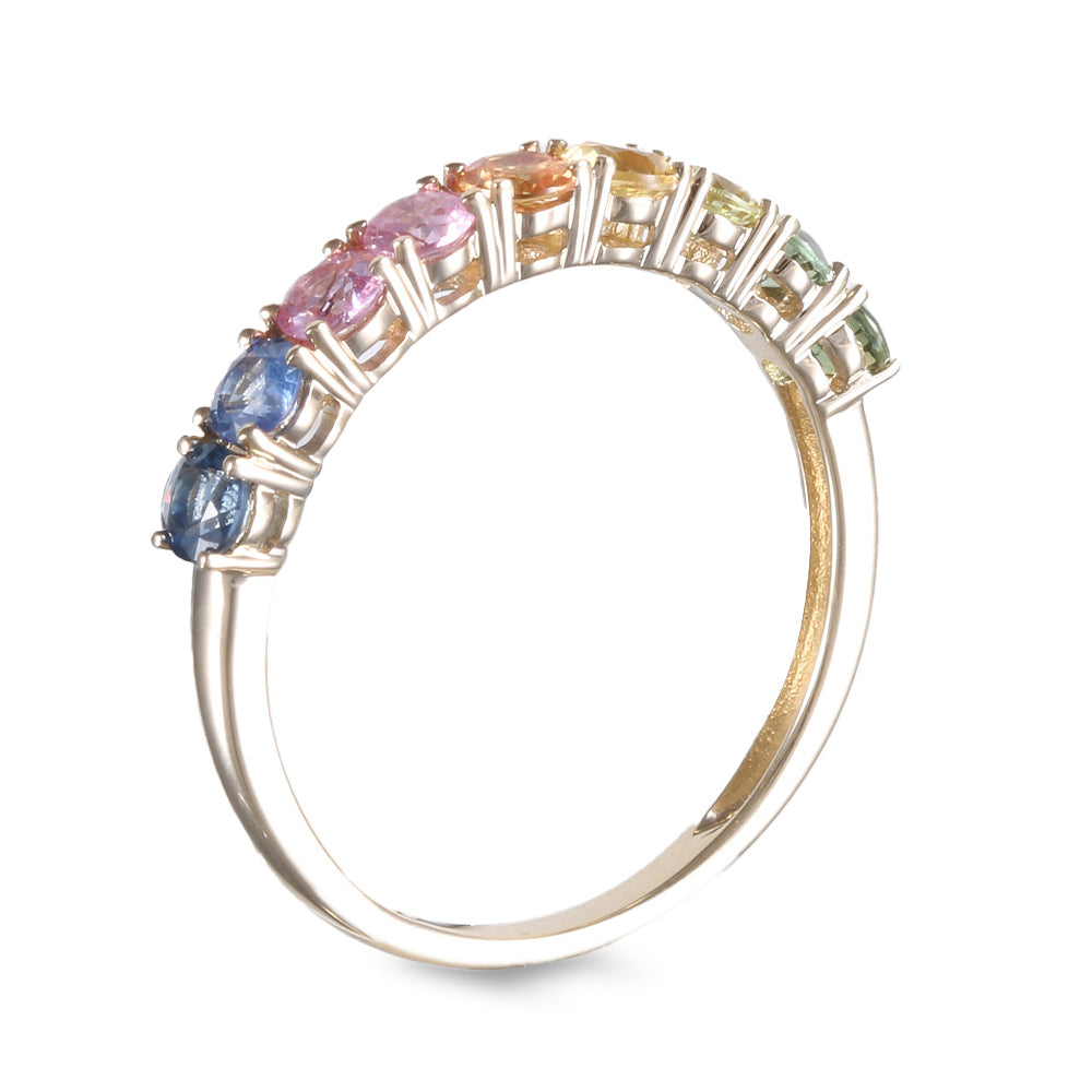 Churumbela una hilera con zafiro multicolor