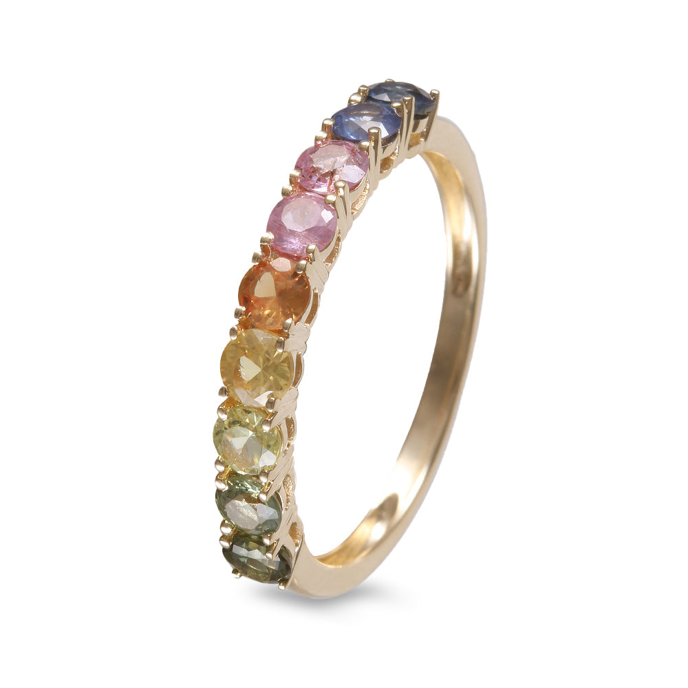 Churumbela una hilera con zafiro multicolor