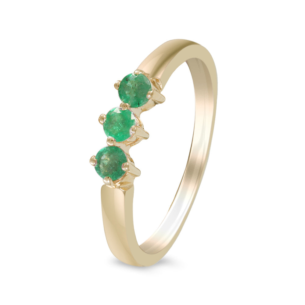Churumbela diseño con tres gemas con emeralda
