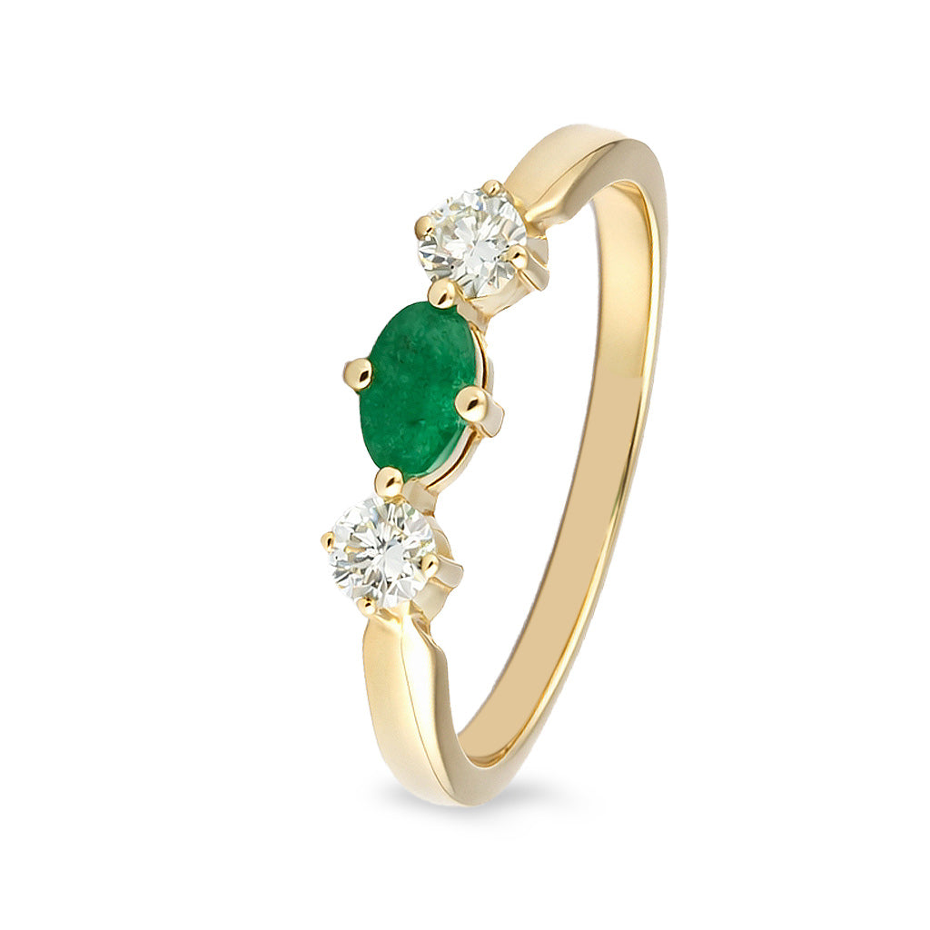 Churumbela trinidad con esmeralda y diamantes