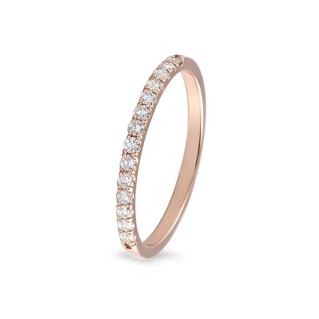 churumbela de estilo clásico, en oro rosa con diamantes