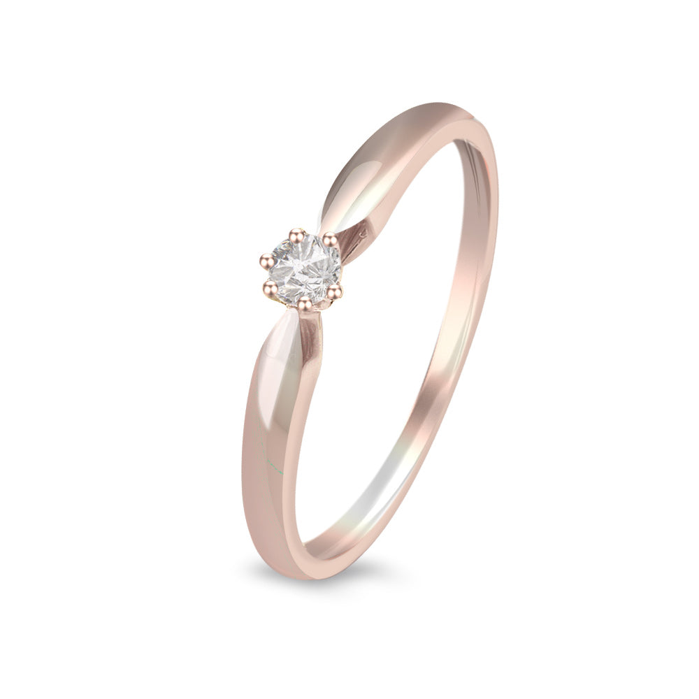 Anillo de compromiso solitario con diamante 0.09 ct