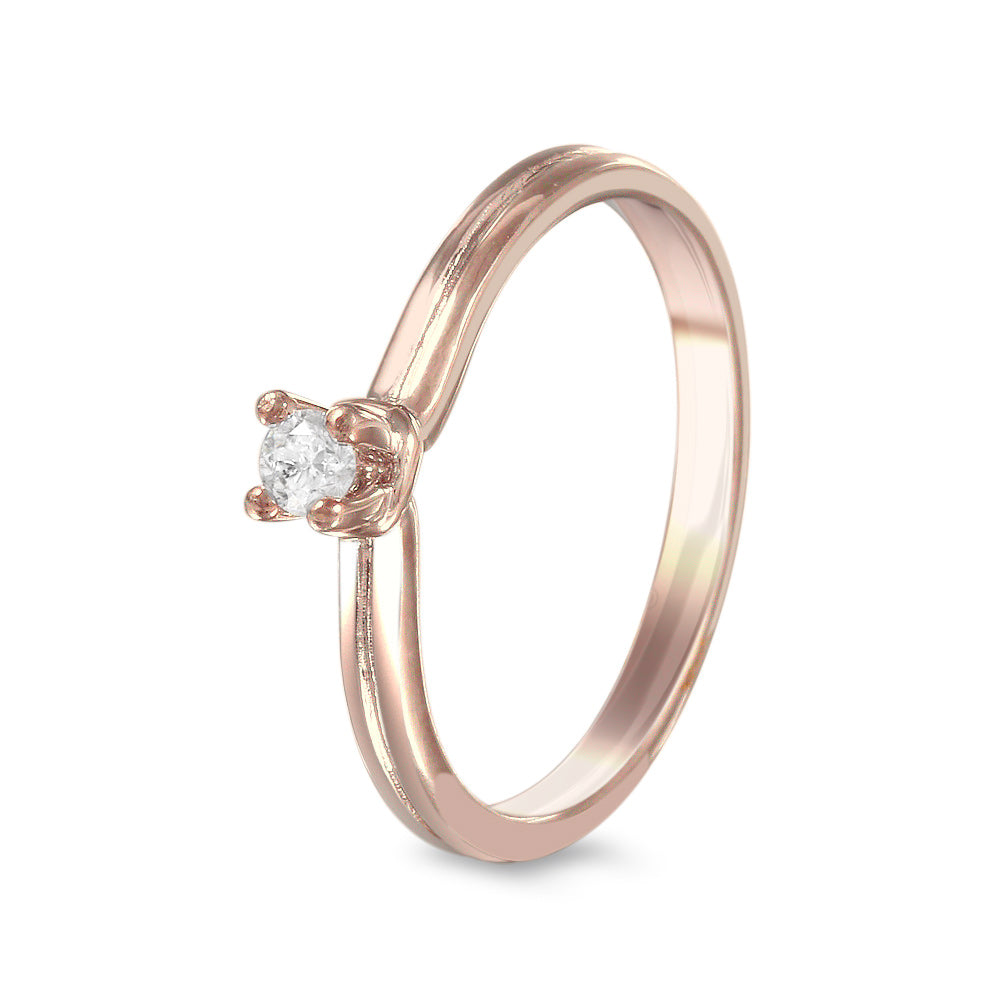 Anillo de compromiso solitario con diamante 0.09 ct