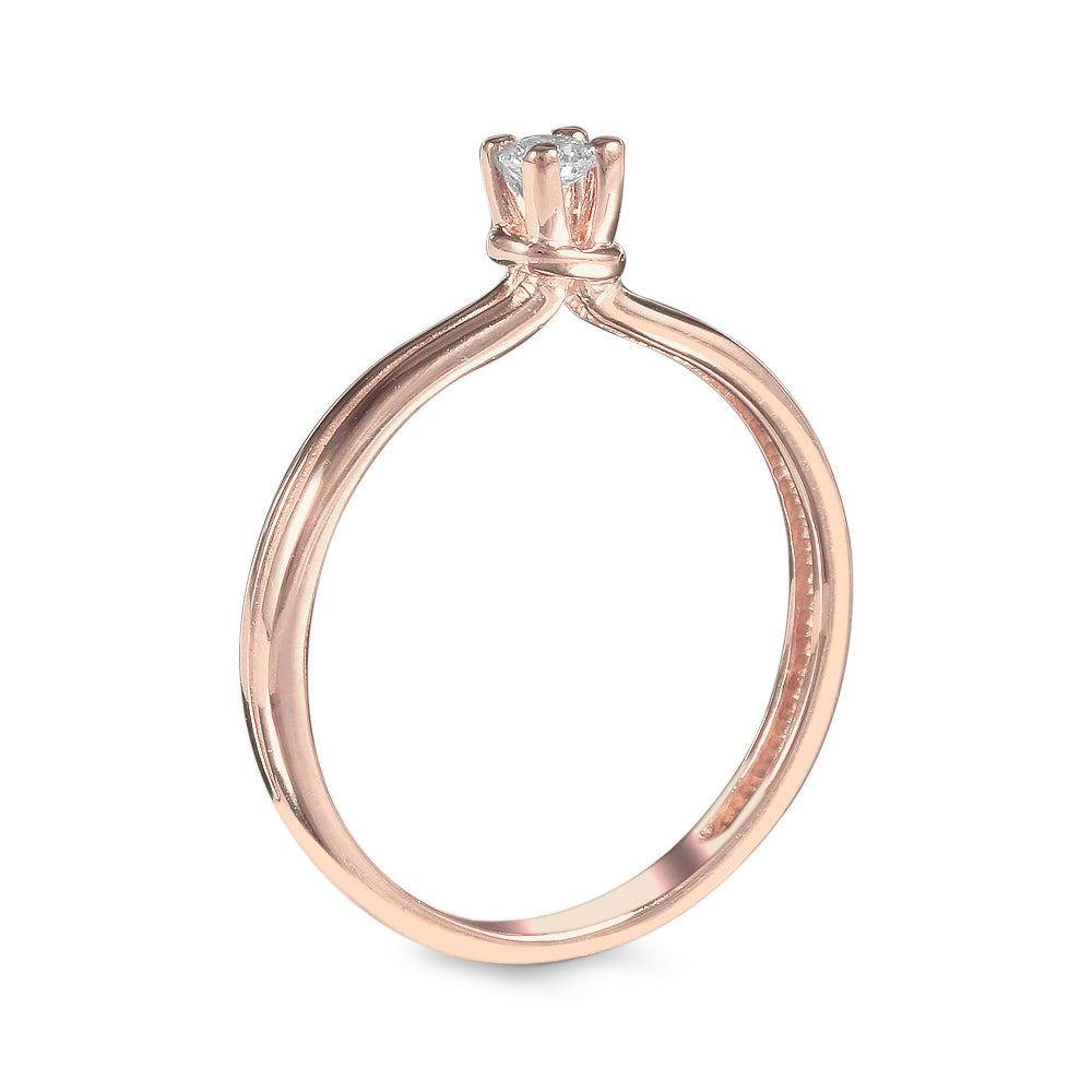 Anillo de compromiso solitario con diamante 0.09 ct