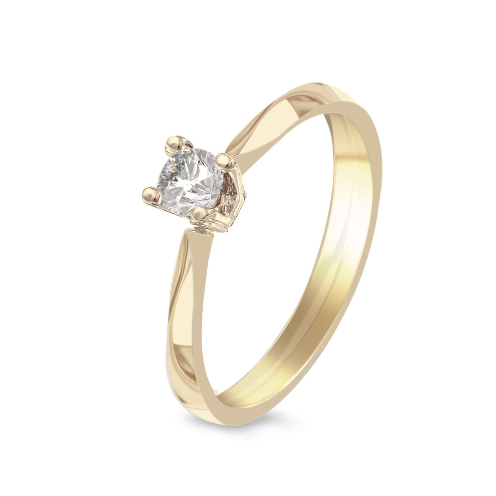 Anillo de compromiso solitario con diamante 0.20