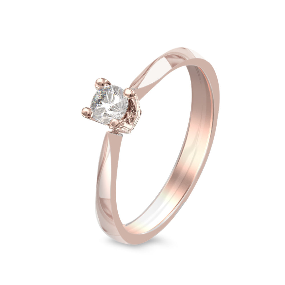 Anillo de compromiso solitario con diamante 0.20