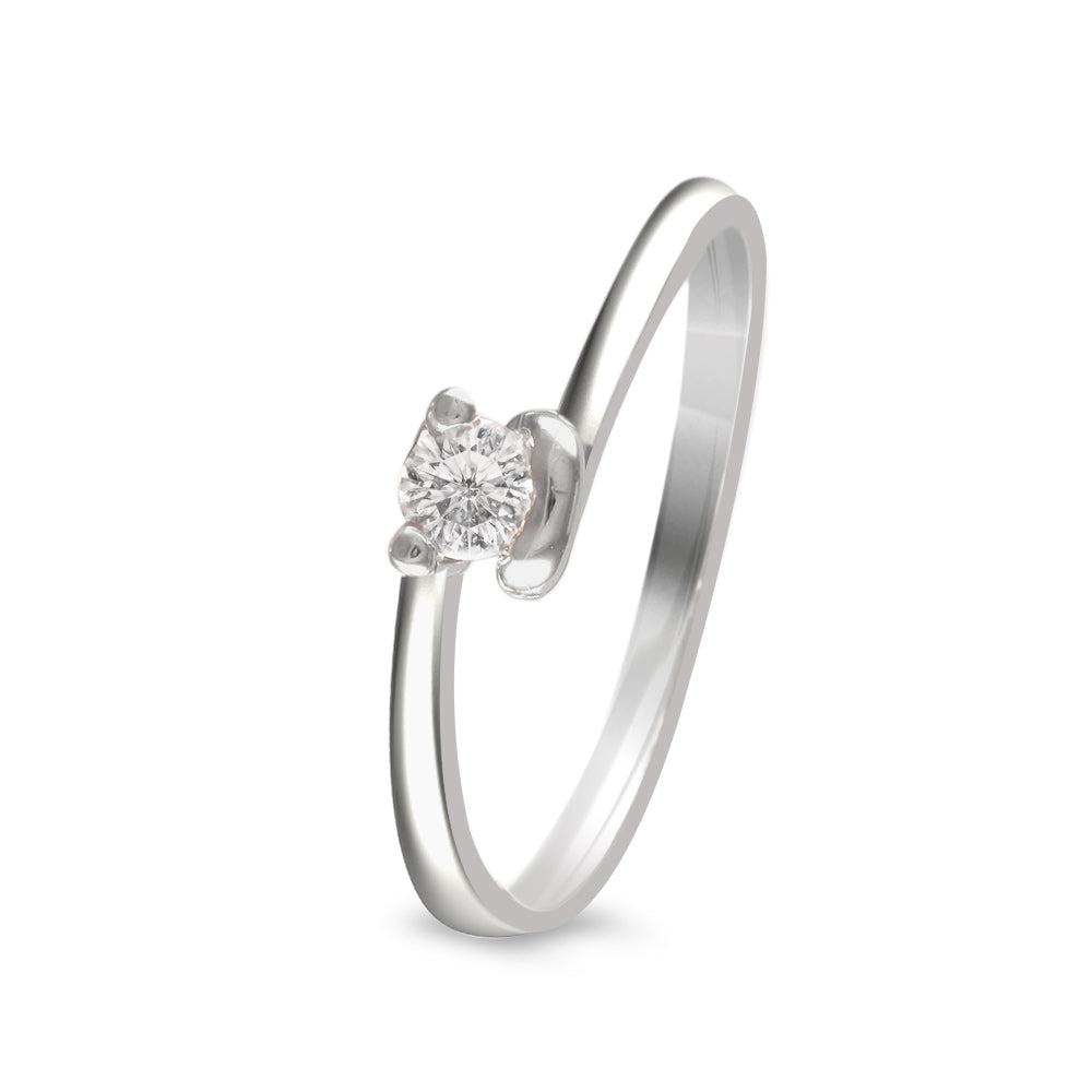 Anillo de compromiso solitario con diamante 0.12 ct