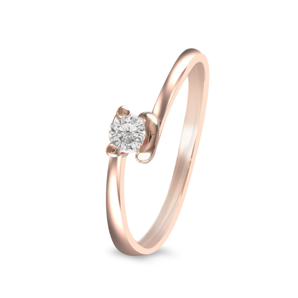 Anillo de compromiso solitario con diamante 0.13 ct