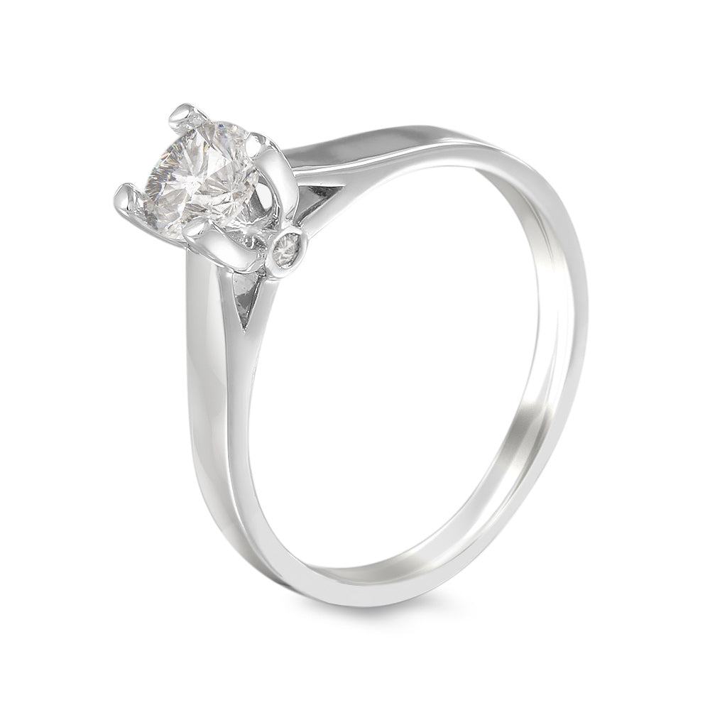 Anillo de compromiso con diamante central 0.51 ct y detalle de diamantes