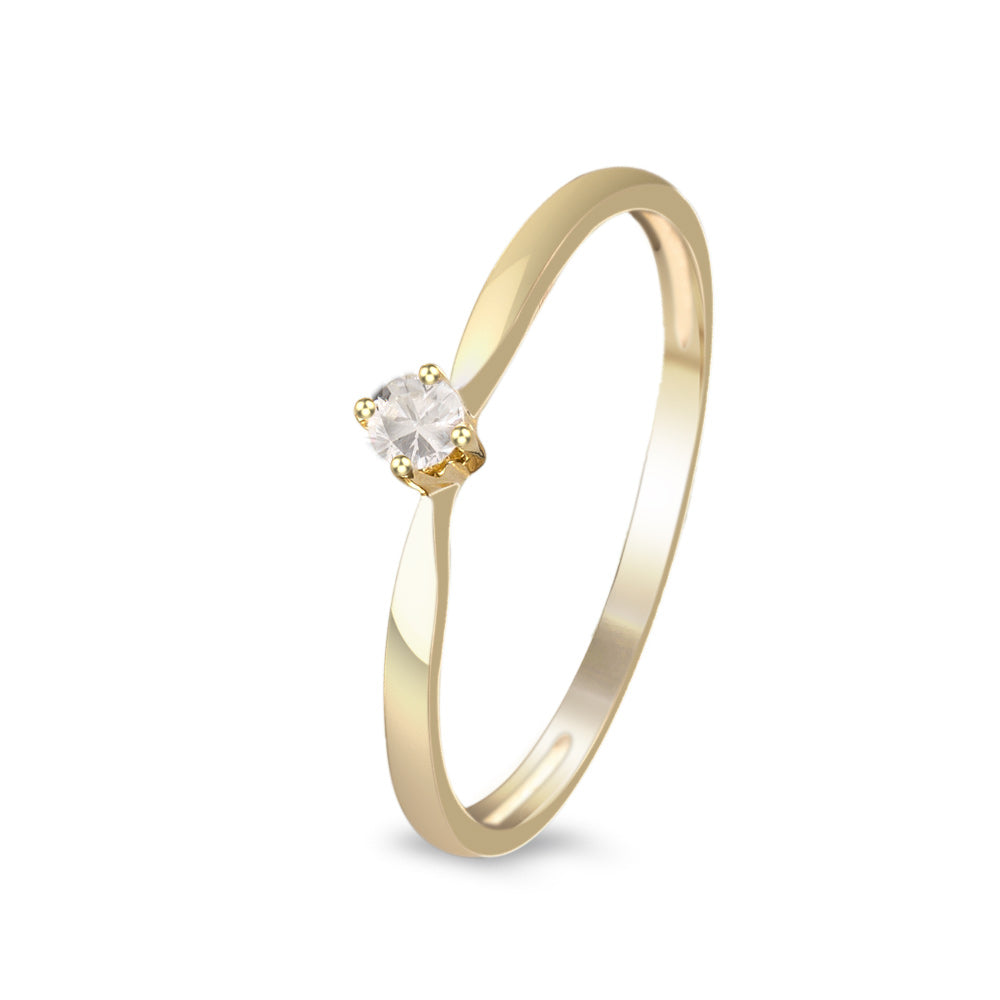Anillo de compromiso solitario con diamante 0.06 ct