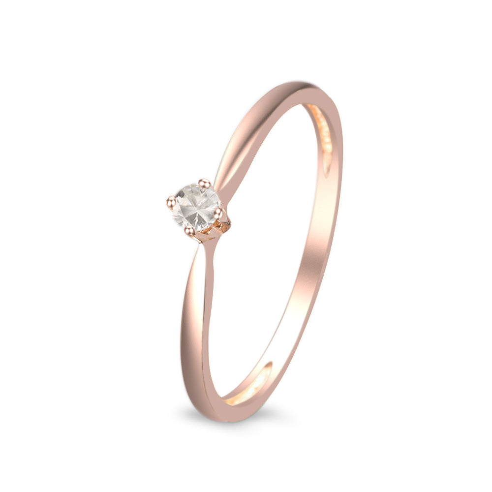 Anillo de compromiso solitario con diamante 0.06 ct