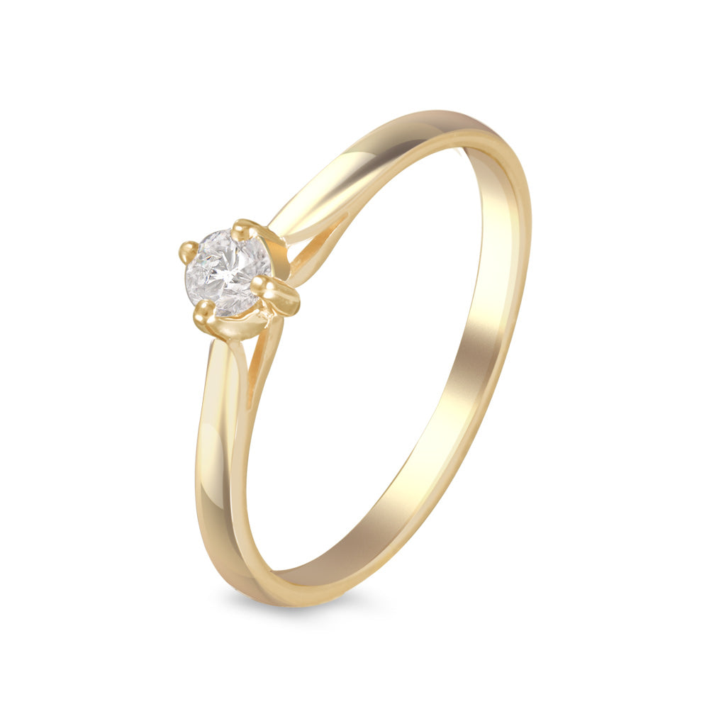 Anillo de compromiso solitario con diamante 0.15 ct