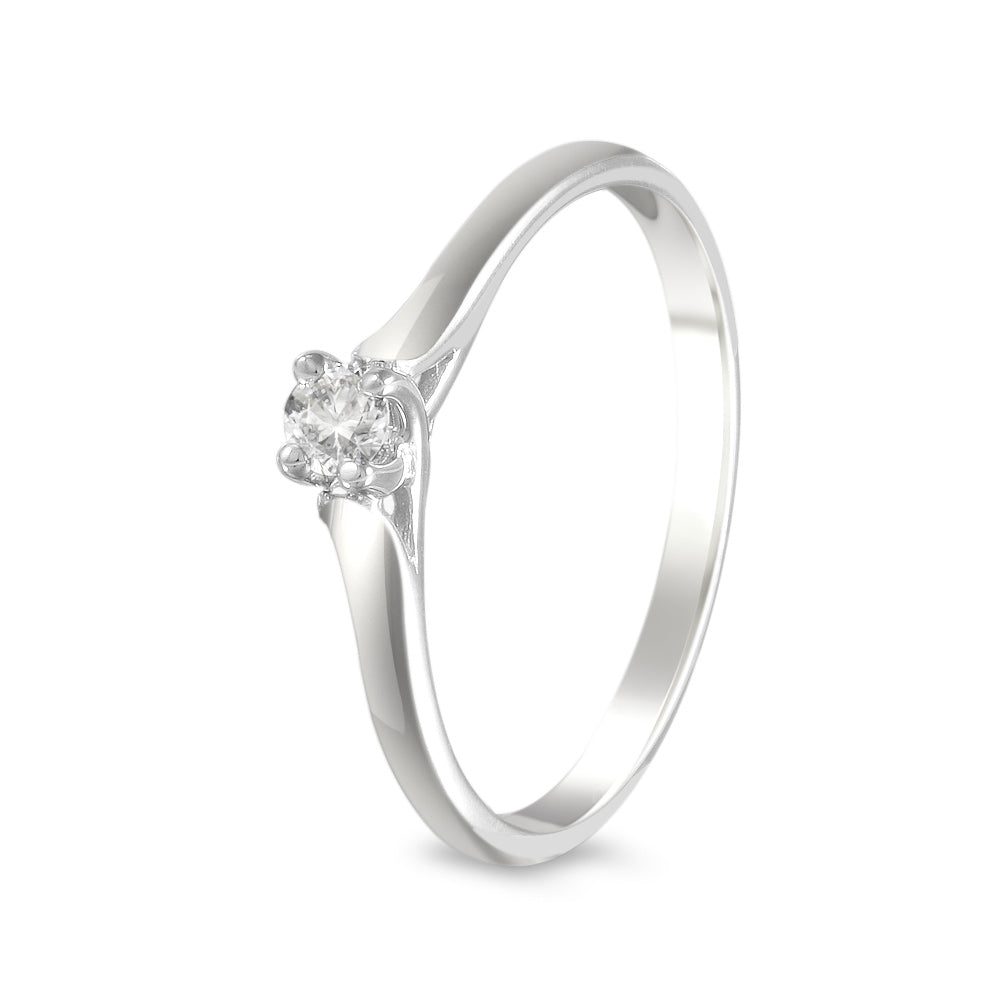 Anillo de compromiso solitario con diamante 0.11 ct