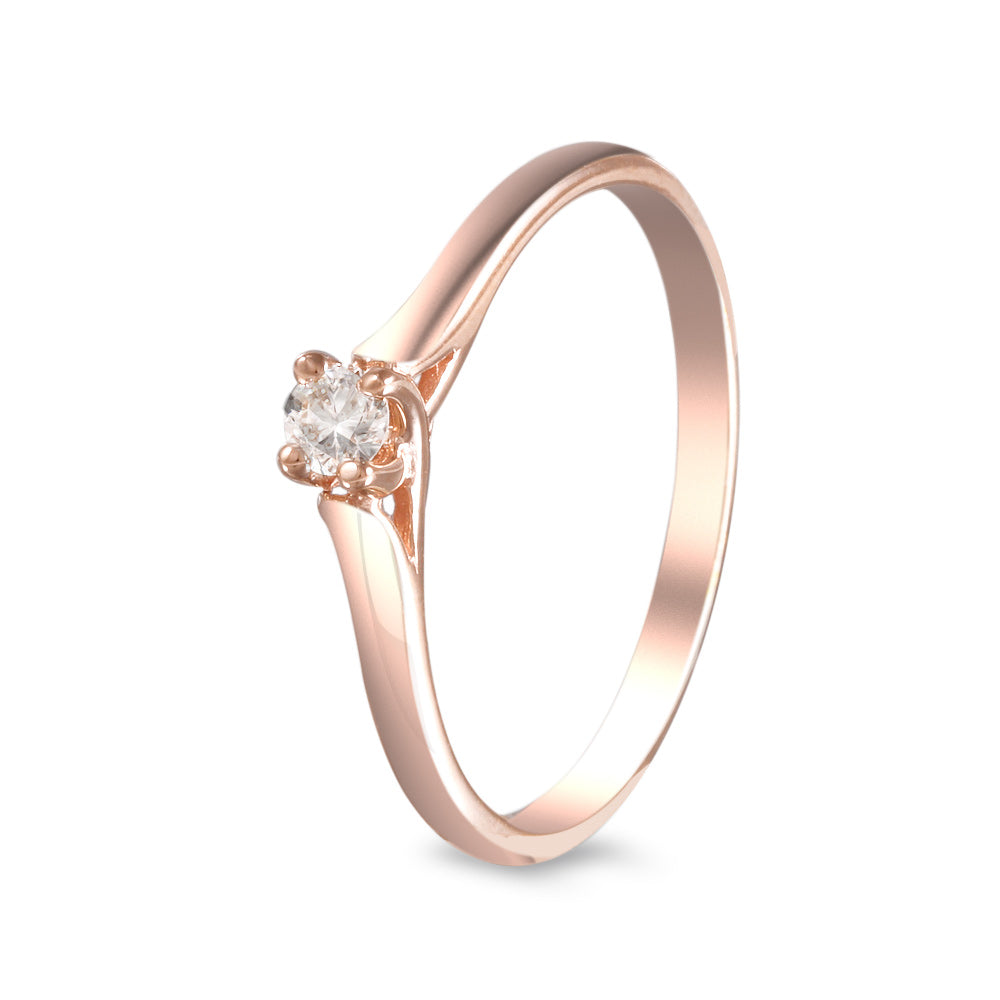 Anillo de compromiso solitario con diamante 0.11 ct