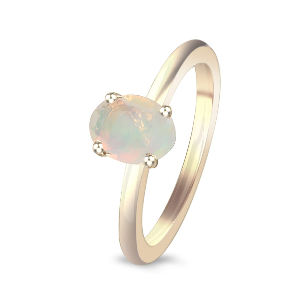 Anillo estilo solitario con ópalo