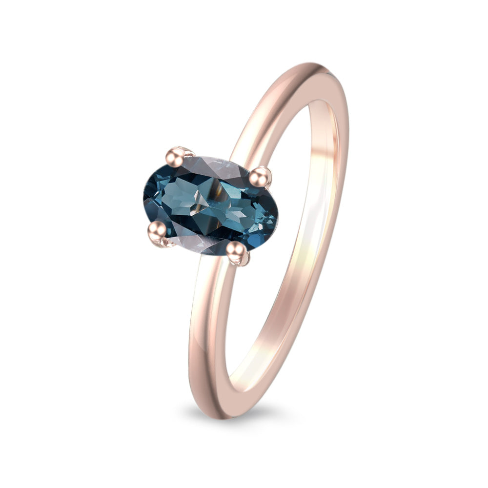 Anillo estilo solitario con topacio london