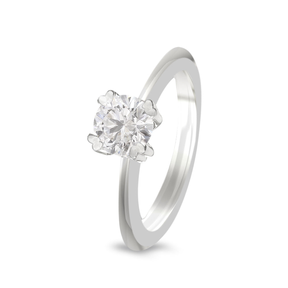 Anillo de compromiso solitario con diamante central 0.83 ct corte brillante