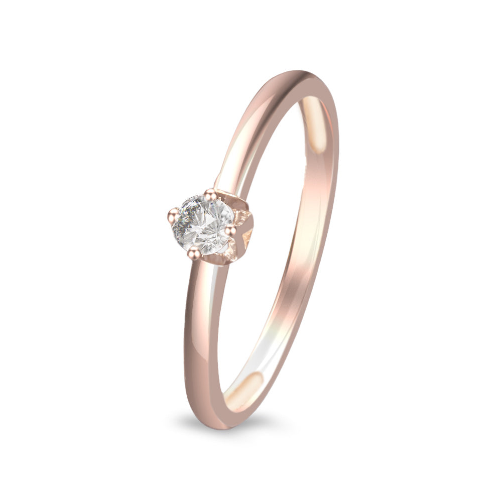 Anillo de compromiso solitario con diamante 0.12 ct