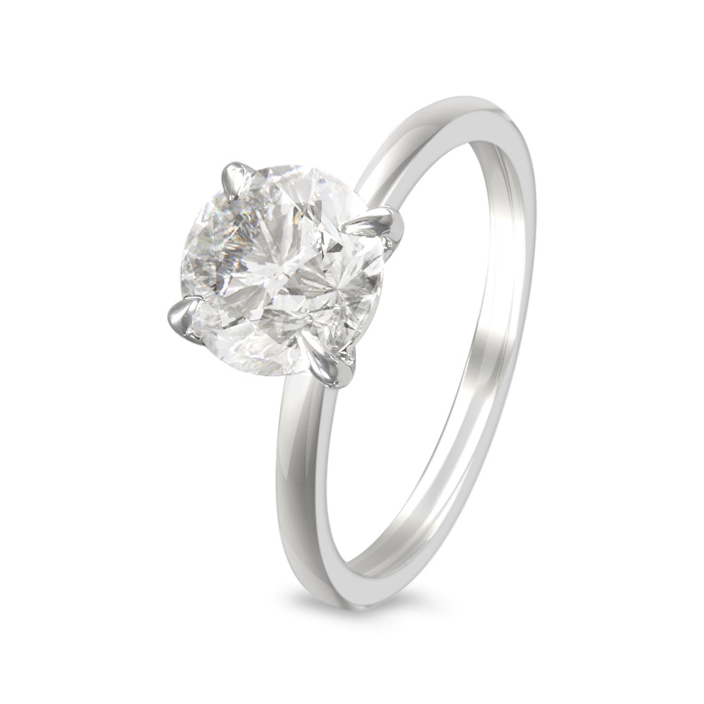 Anillo de compromiso solitario con diamante lab-grown 2 ct