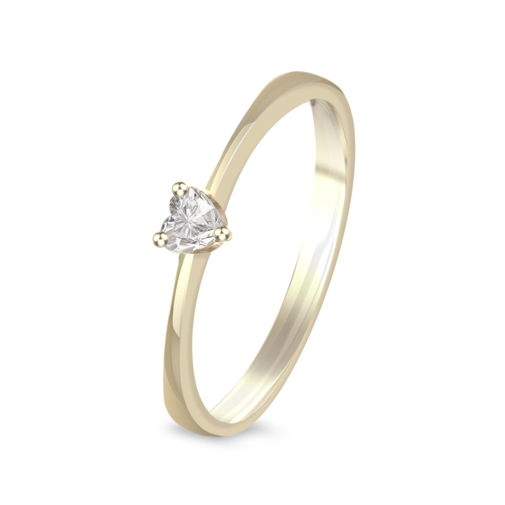 Anillo de compromiso solitario con diamante 0.12 ct
