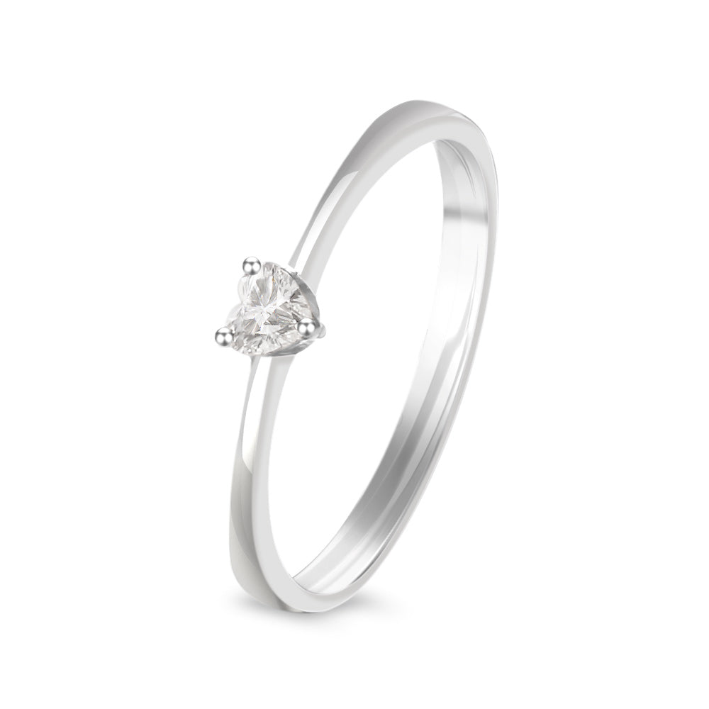 Anillo de compromiso solitario con diamante 0.12 ct
