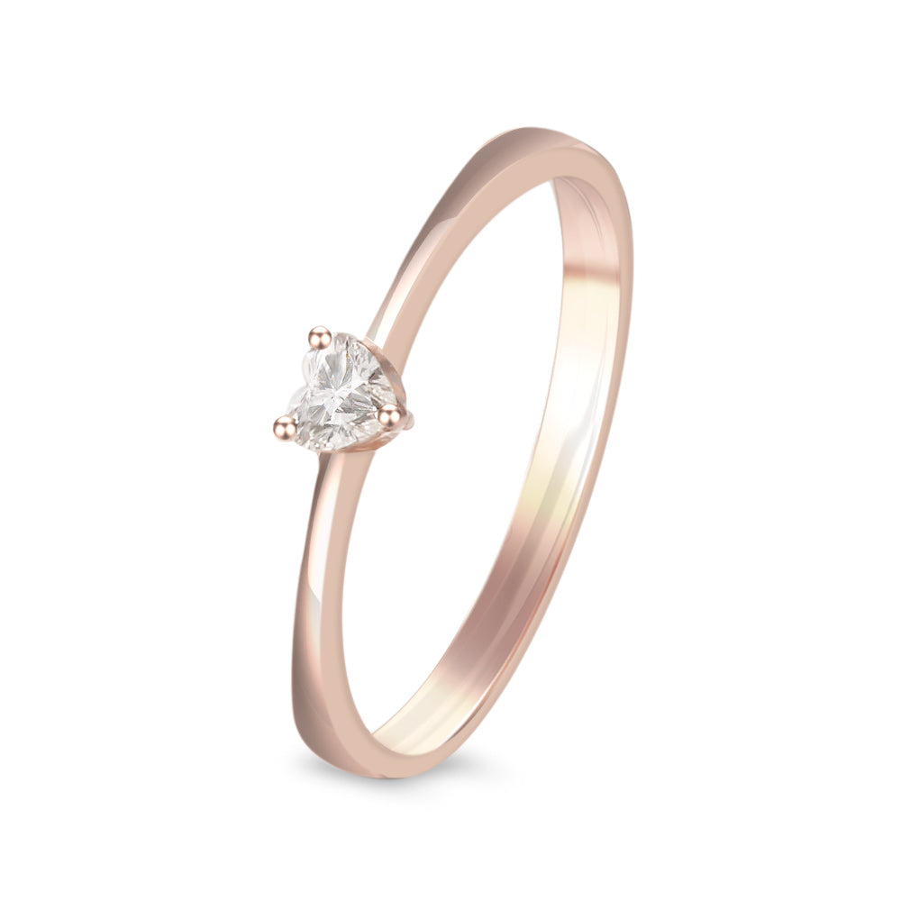 Anillo de compromiso solitario con diamante 0.12 ct