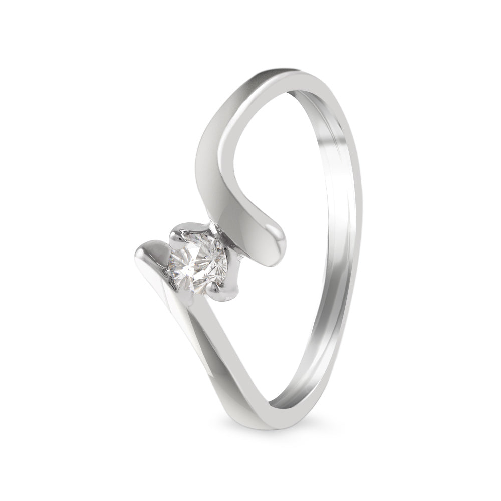 Anillo de compromiso solitario con diamante 0.10 ct
