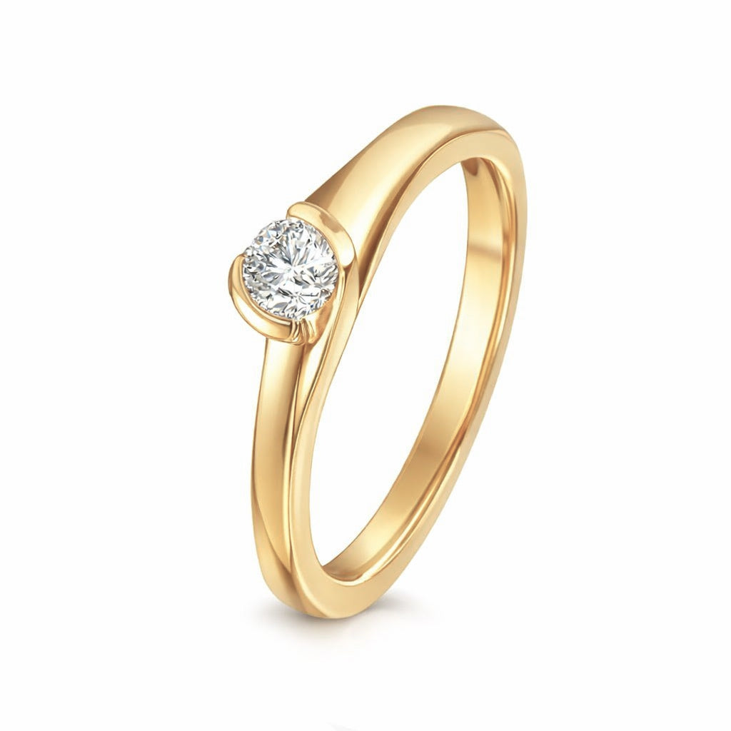 Anillo de compromiso solitario con diamante 0.19 ct