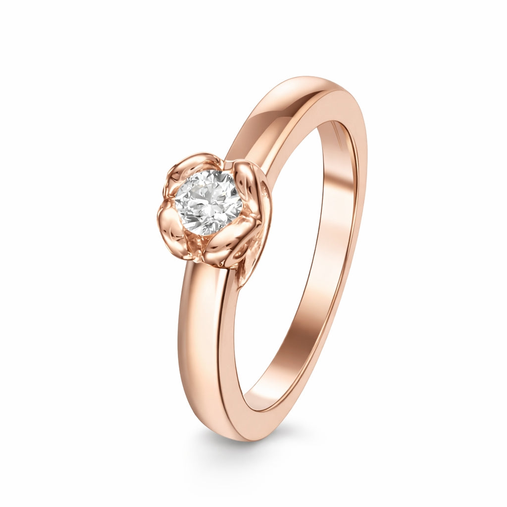 Anillo de compromiso solitario con diamante 0.20 ct