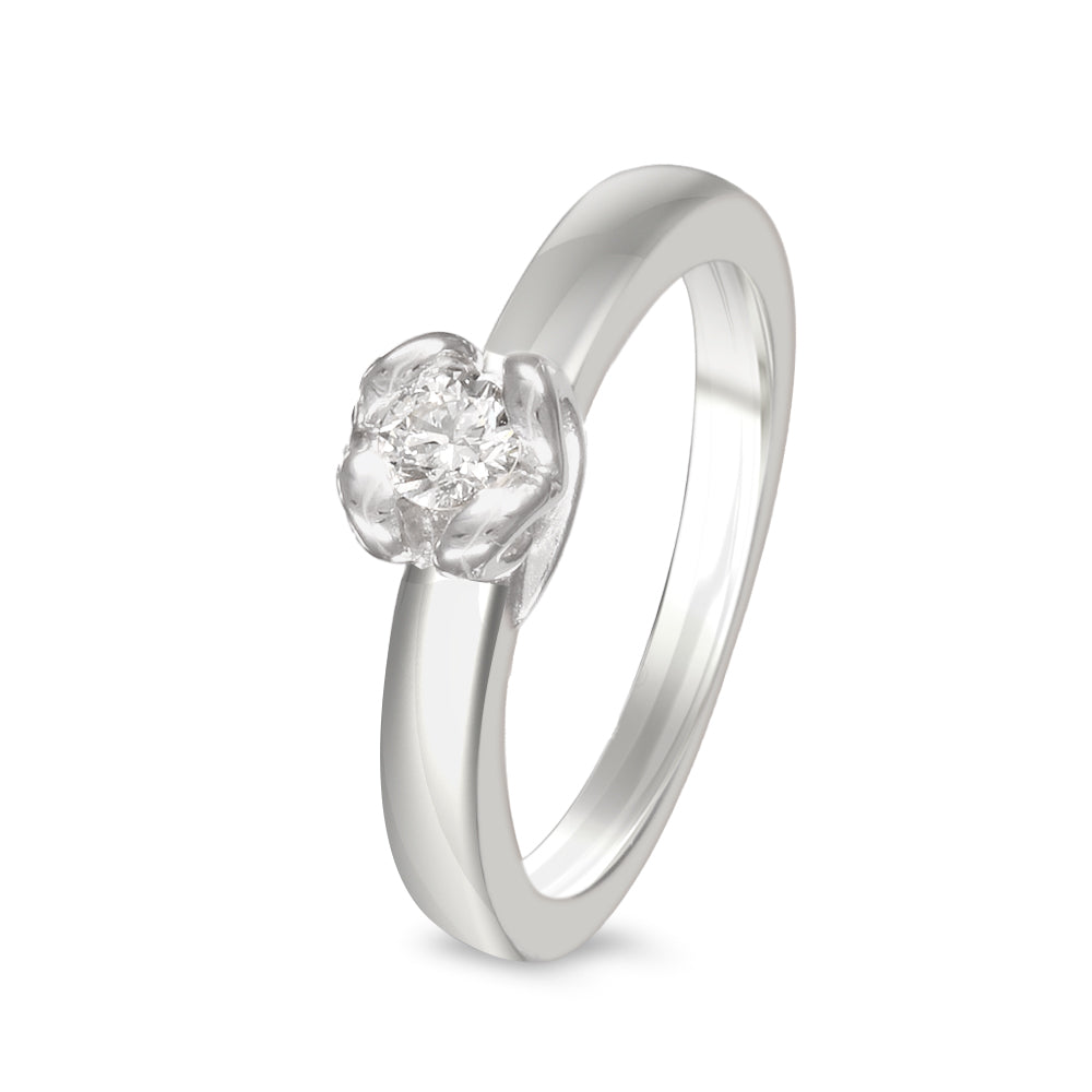 Anillo de compromiso solitario con diamante 0.22 ct