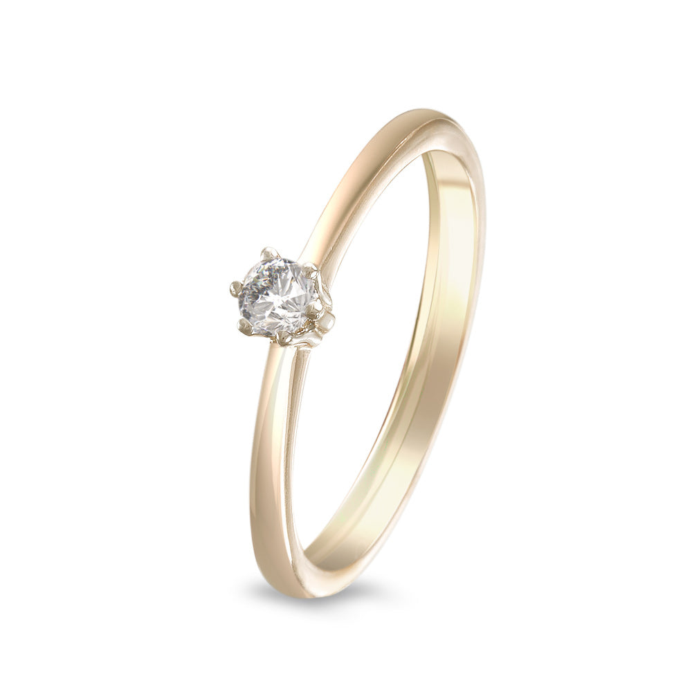 Anillo de compromiso solitario con diamante 0.10 ct