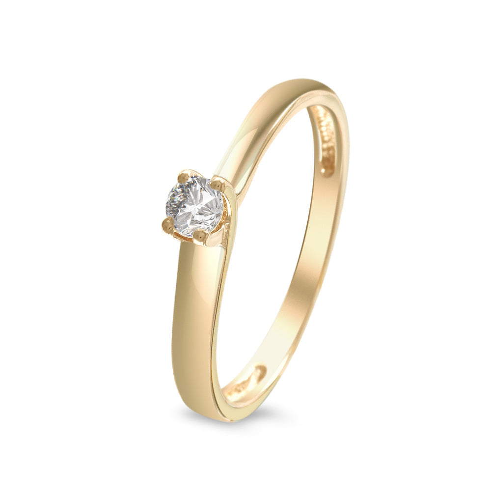 Anillo de compromiso solitario con diamante 0.15 ct