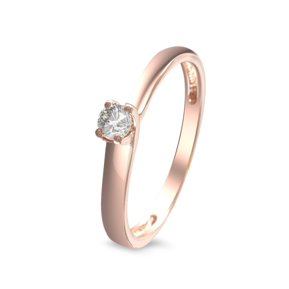 Anillo de compromiso solitario con diamante 0.15 ct