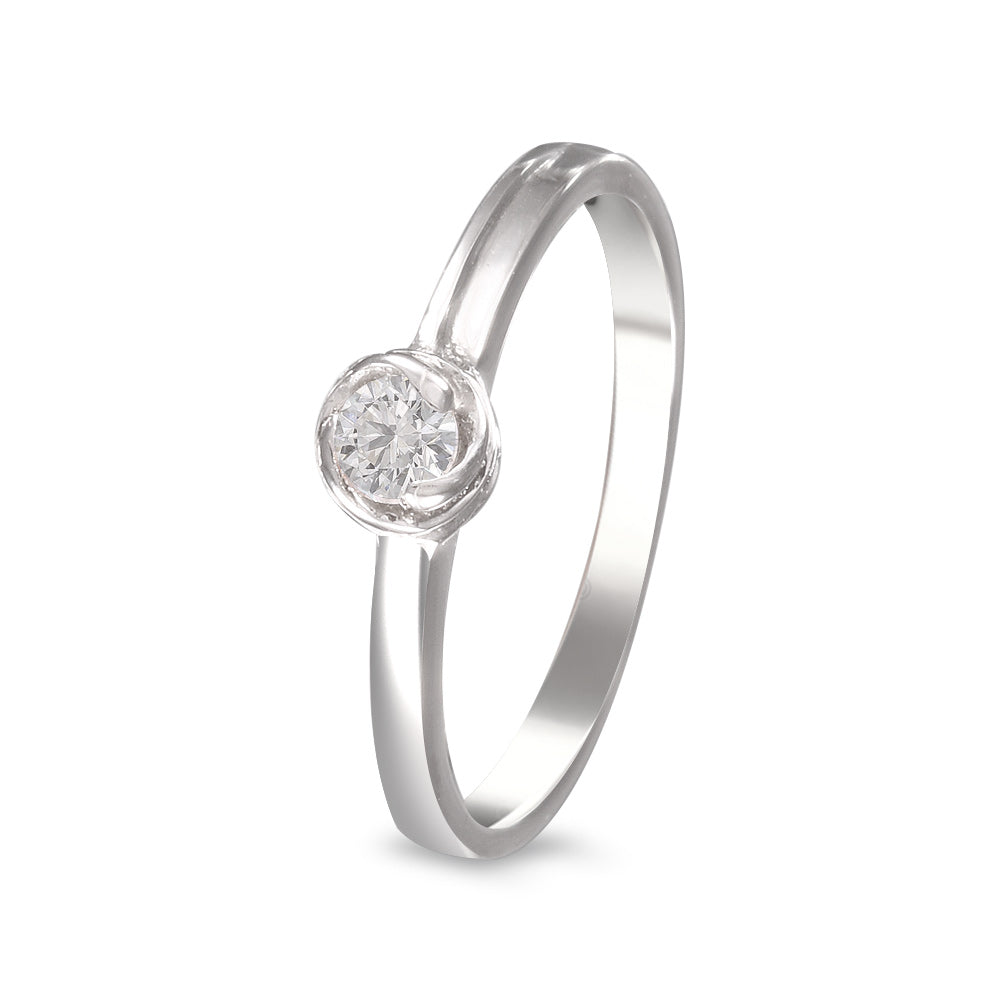Anillo de compromiso solitario con diamante 0.14 ct